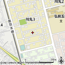 青森県弘前市川先3丁目7周辺の地図