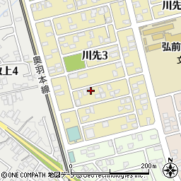 青森県弘前市川先3丁目7-24周辺の地図