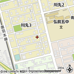 青森県弘前市川先3丁目7-18周辺の地図