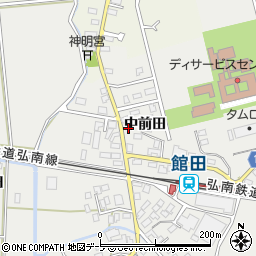 青森県平川市館田中前田107-16周辺の地図