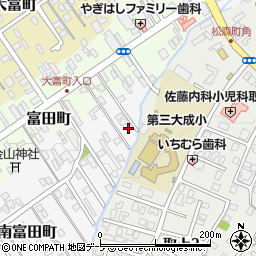 青森県弘前市南富田町26-27周辺の地図