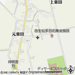 青森県平川市苗生松上東田197周辺の地図