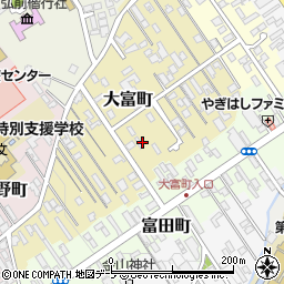 〒036-8175 青森県弘前市大富町の地図