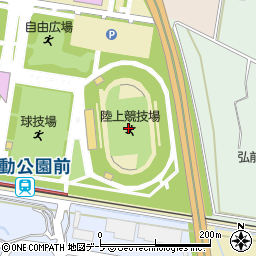 弘前市運動公園陸上競技場周辺の地図