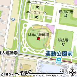 弘前市運動公園野球場（はるか夢球場）周辺の地図