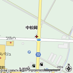 青森県平川市小和森中松岡周辺の地図