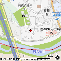 青森県上北郡おいらせ町上明堂21-2周辺の地図