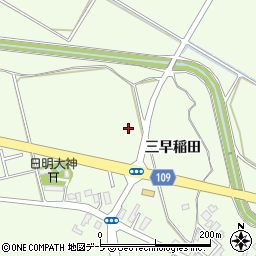 青森県平川市大光寺三早稲田周辺の地図