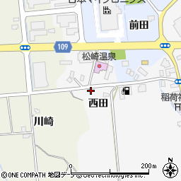 青森県平川市松崎西田周辺の地図