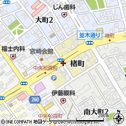 青森県弘前市楮町周辺の地図