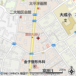 青森県弘前市富田周辺の地図