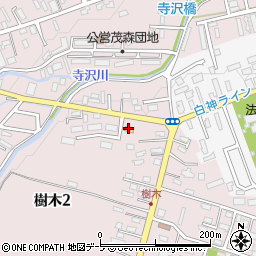 ローソン弘前樹木店周辺の地図