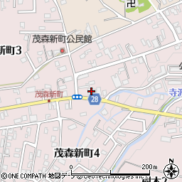 青森県弘前市茂森新町周辺の地図