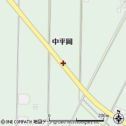 青森県弘前市新里中平岡周辺の地図