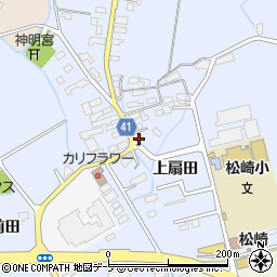 青森県平川市館山上扇田周辺の地図