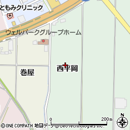 青森県弘前市新里西平岡周辺の地図