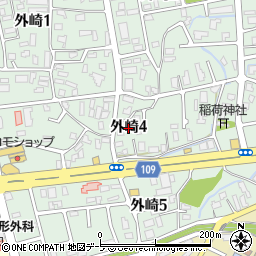 青森県弘前市外崎周辺の地図