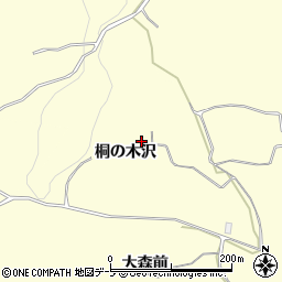 青森県弘前市如来瀬桐の木沢周辺の地図