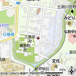 青森県弘前市銅屋町周辺の地図