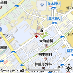 市立病院前周辺の地図
