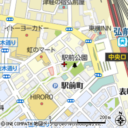 青森県弘前市駅前町周辺の地図