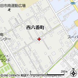 青森県十和田市西六番町周辺の地図