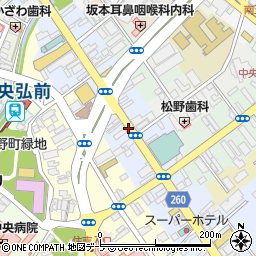 青森県弘前市土手町周辺の地図