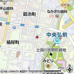 青森県弘前市新鍛冶町87周辺の地図