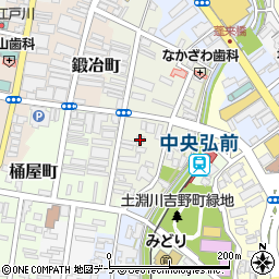 青森県弘前市新鍛冶町77-2周辺の地図