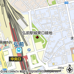 弘前駅城東口緑地周辺の地図