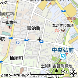 青森県弘前市新鍛冶町67周辺の地図