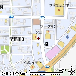 ユニクロ弘前城東店駐車場周辺の地図