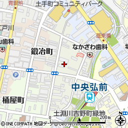 青森県弘前市新鍛冶町50-2周辺の地図
