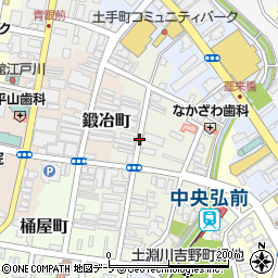 青森県弘前市新鍛冶町周辺の地図