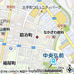 青森県弘前市新鍛冶町42周辺の地図