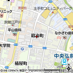 青森県弘前市鍛冶町27周辺の地図