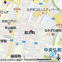 青森県弘前市鍛冶町22周辺の地図