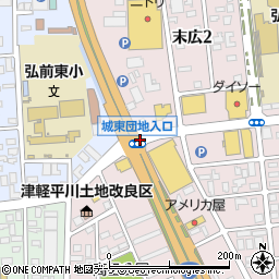 城東団地入口周辺の地図