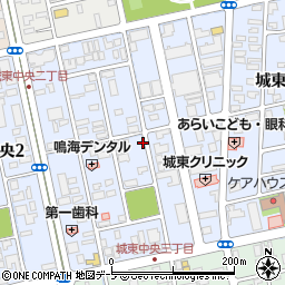 青森県弘前市城東中央周辺の地図