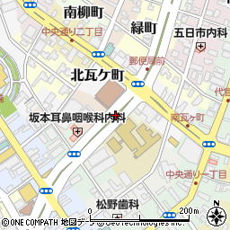 青森県弘前市中瓦ケ町周辺の地図