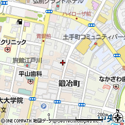 青森県弘前市鍛冶町8周辺の地図