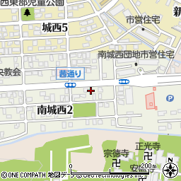 青森県弘前市南城西周辺の地図