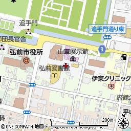 旧弘前市立図書館周辺の地図