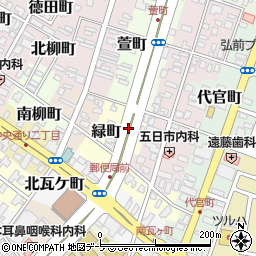 青森県弘前市緑町周辺の地図
