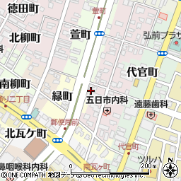 青森県弘前市緑町22周辺の地図