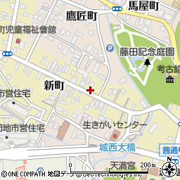 青森県弘前市新町42周辺の地図