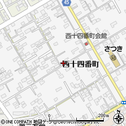 青森県十和田市西十四番町周辺の地図