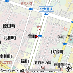 青森県弘前市萱町周辺の地図