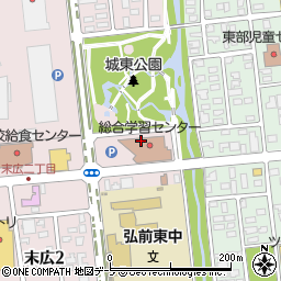 弘前市役所教育委員会　就学支援室周辺の地図