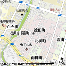 青森県弘前市徳田町周辺の地図